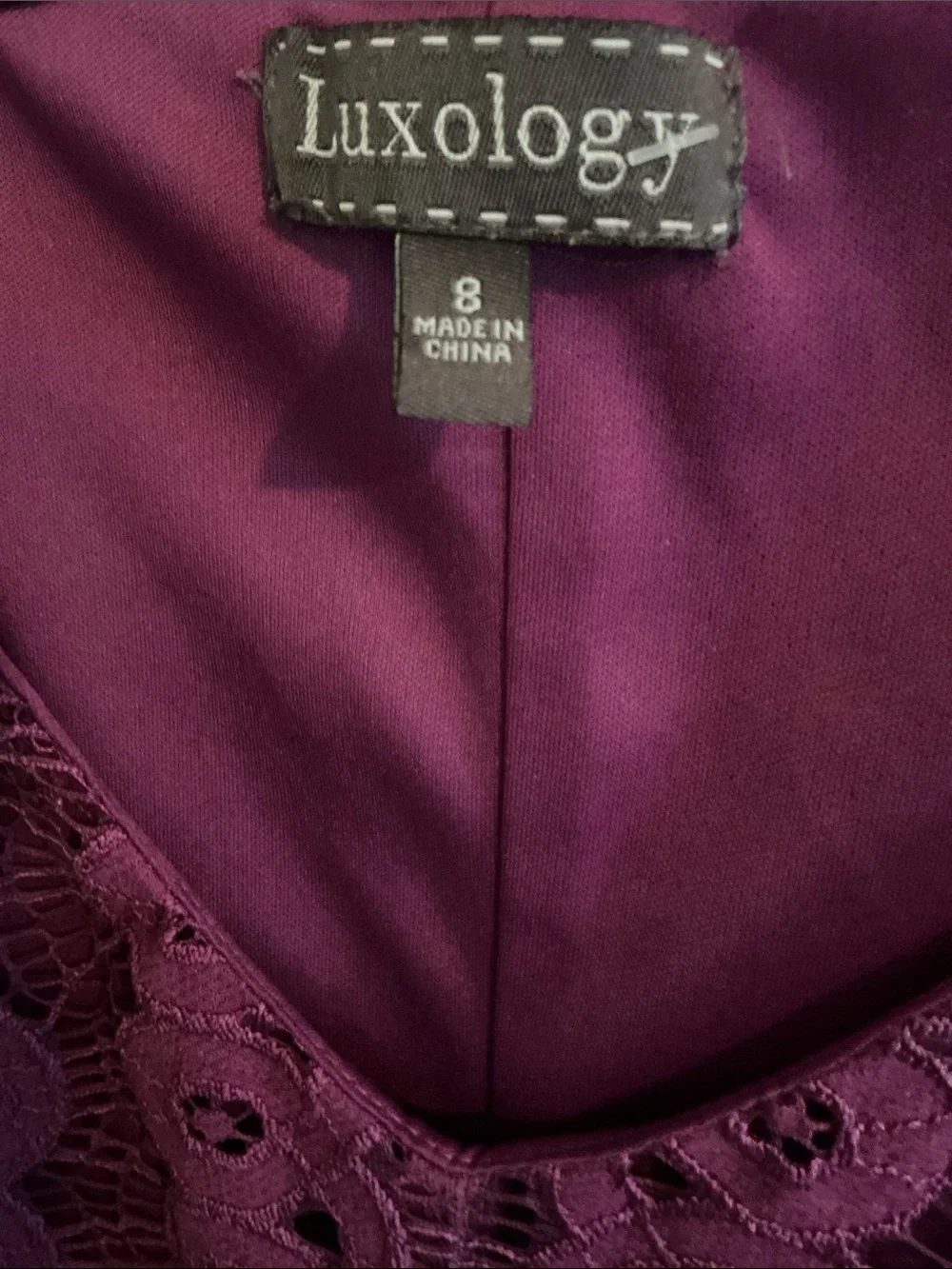 Luxology Magenta Lace Midi Dress - Picture 2 of 3